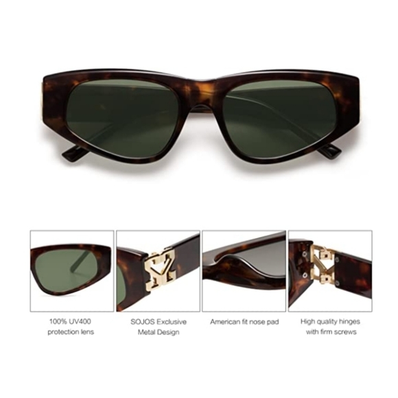 💫 Tortoise 90s Cat Eye Polarized Sunglasses for Women Trendy UV Protection - Picture 2 of 3